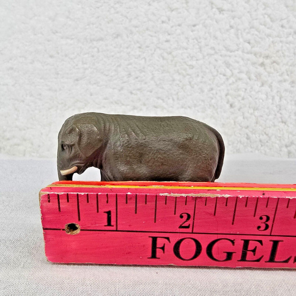 Viscoloid VCO Elephant Figure Celluloid 2" Trunk Down w Tusks Vtg 1930s - Picture 4 of 12